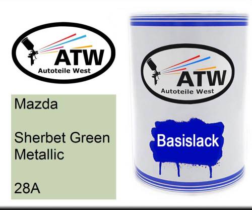 Mazda, Sherbet Green Metallic, 28A: 500ml Lackdose, von ATW Autoteile West.